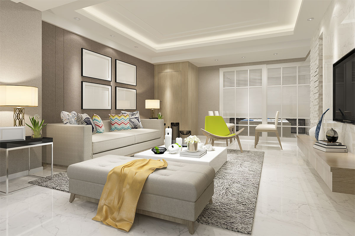 Freshly painted residential living room by Aldalati Luxury Painting LTD.